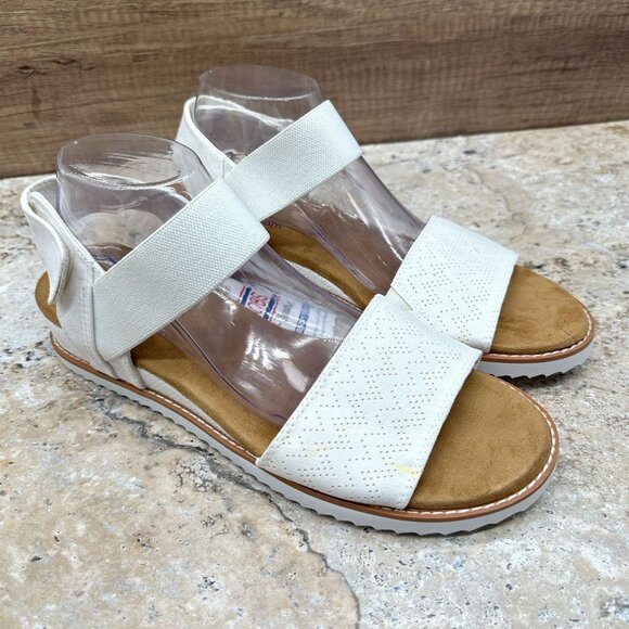 Skechers Bobs Sandals Womens Size 11 White Desert Kiss Wedge Open Toe NWT - Picture 1 of 9